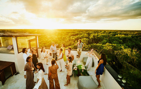 wedding reception elevated view