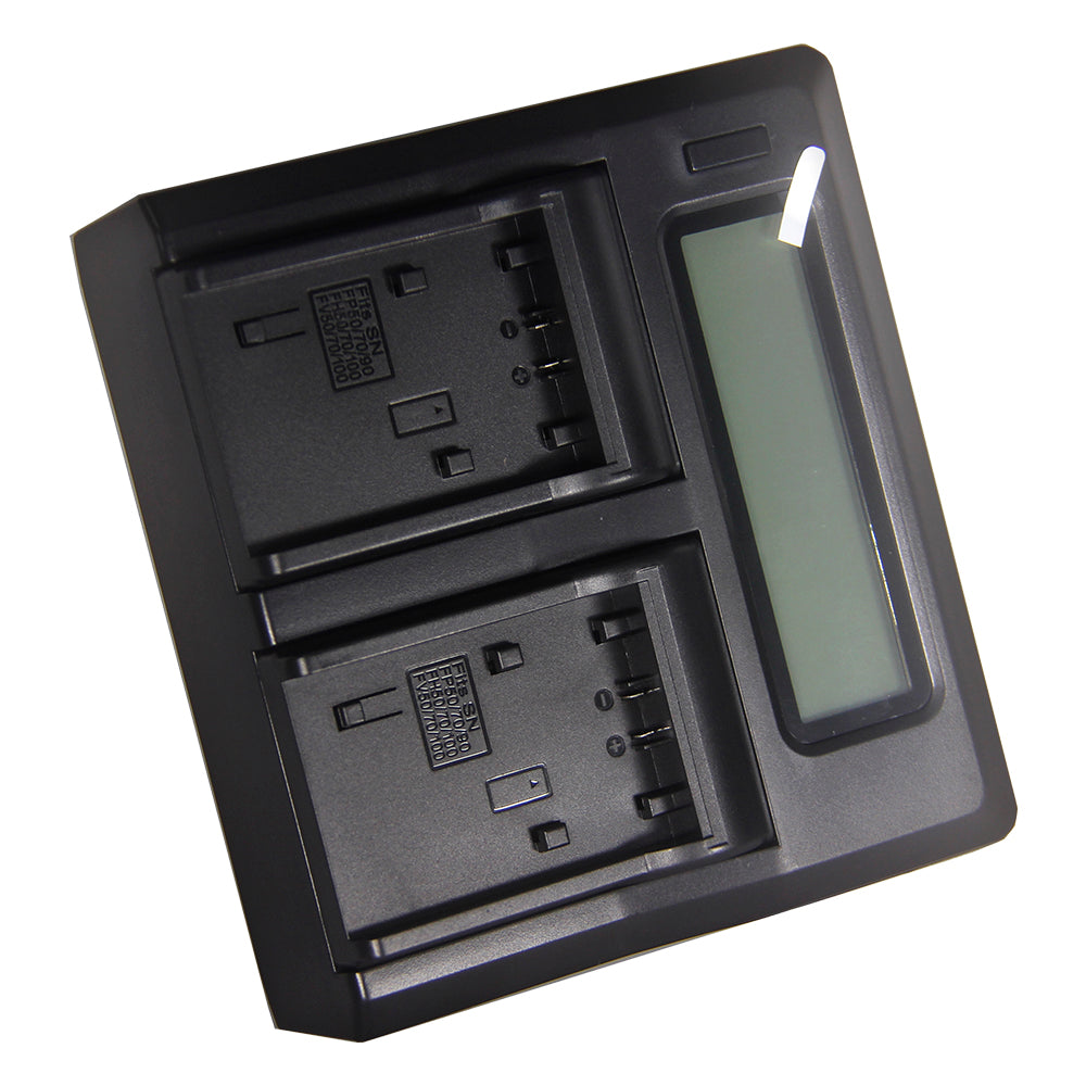High Capacity Dual Bay Charger for Sony Camera Batteries