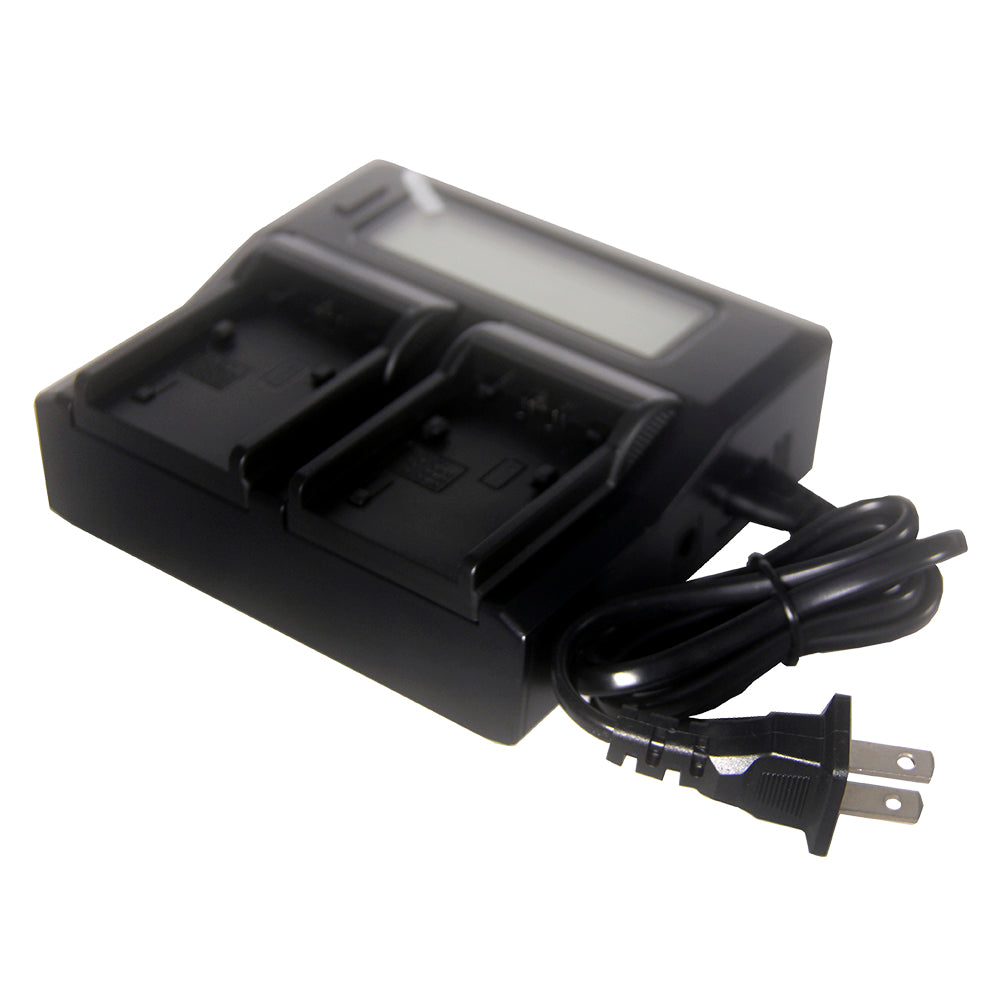 High Capacity Dual Bay Charger for Sony Camera Batteries