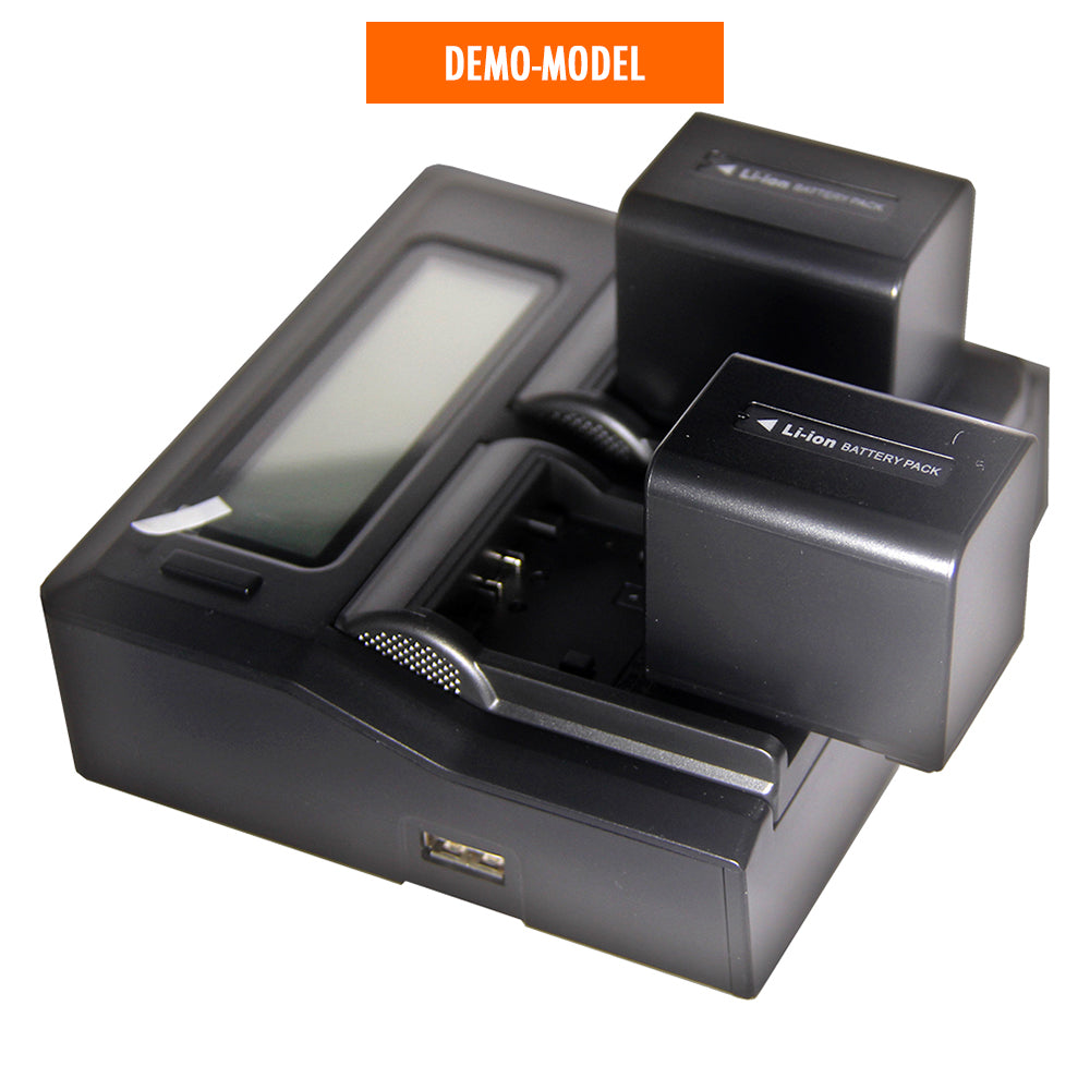 High Capacity Dual Bay Charger for Sony Camera Batteries