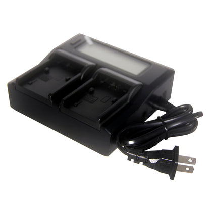 High Capacity Dual Bay Charger for Sony Camera Batteries