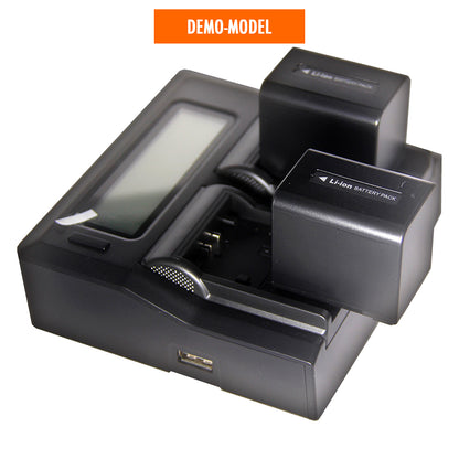 High Capacity Dual Bay Charger for Sony Camera Batteries