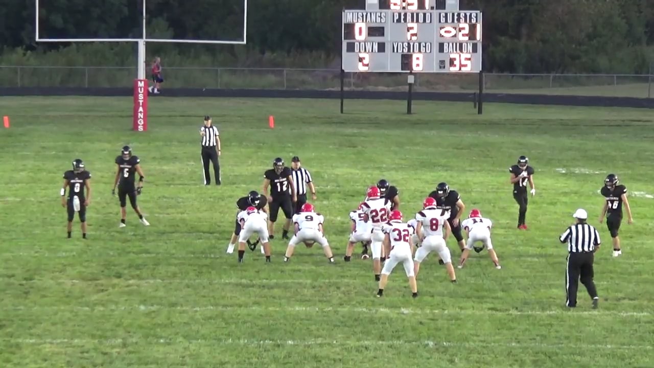 Football shot from video tower camera