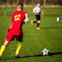 soccer teams playing a match