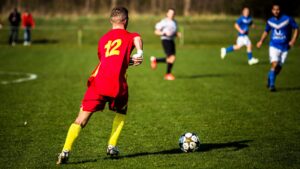 soccer teams playing a match