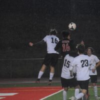 soccer in the rain